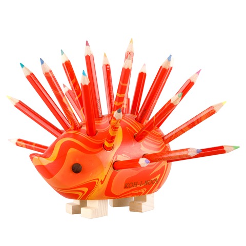 ježek malý 9960M dřevěný s pastelkami červený MAGIC