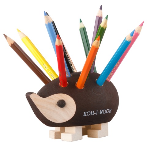 Ježek 9960S mini hnědý s pastelkami