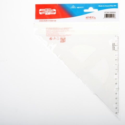 Trojúhelník 744150 45/177 čirý s kol.