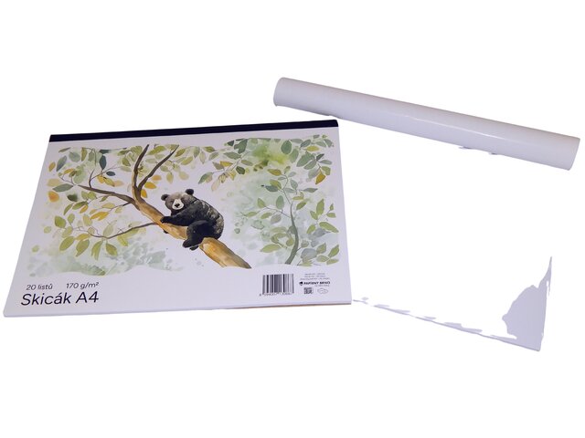 Skicák A4 lepený,20 l.