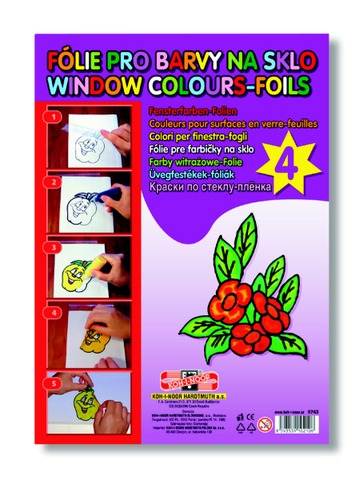 Folie 9743/4ks A4 k barvám na sklo