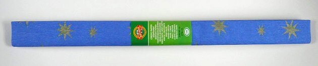Papír krepový 9755/74 modrý se zlatou hvězdou