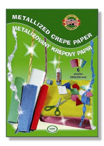 Papír krepový 9755  metalizovaný MIX A4 v deskách