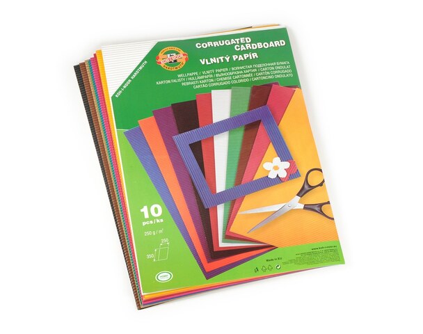 Vlnitý papír 9758 – mix 10 barev