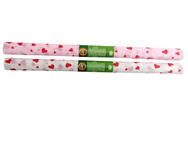 Papír krepový 9755/91 motiv srdíčka