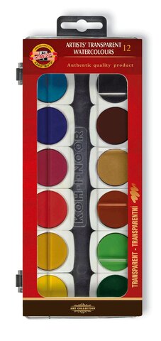 barvy vodové 175505 30/12 umělecké transparentní