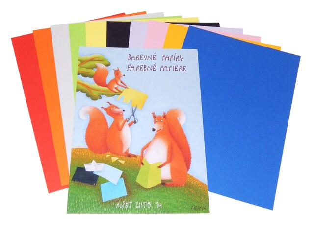 Složka barev.papírů A3, 10 listů