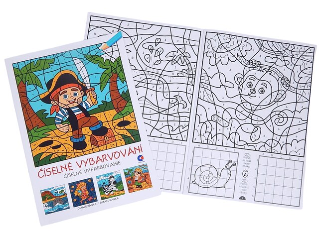 Omalovánky A4 Číselné vybarvování /BO748/