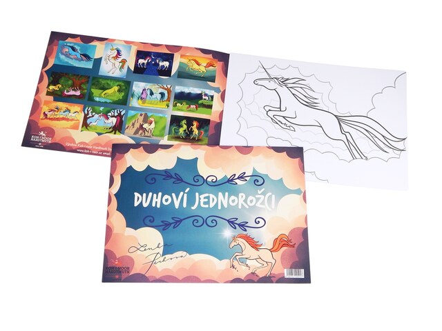 Omalovánky A4 DUHOVÍ JEDNOROŽCI