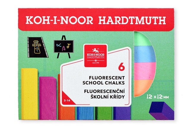 Křídy 1125/6  školní barevné fluorescenční