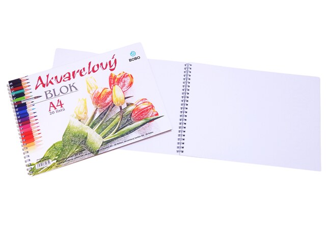 Akvarelový blok A4, čistý, 20 listů (20840)