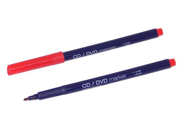 popisovač CD/DVD 4002 červený trojhranný