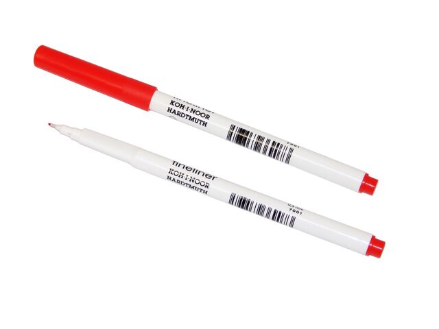 popisovač 7001 fine liner červený trojhranný
