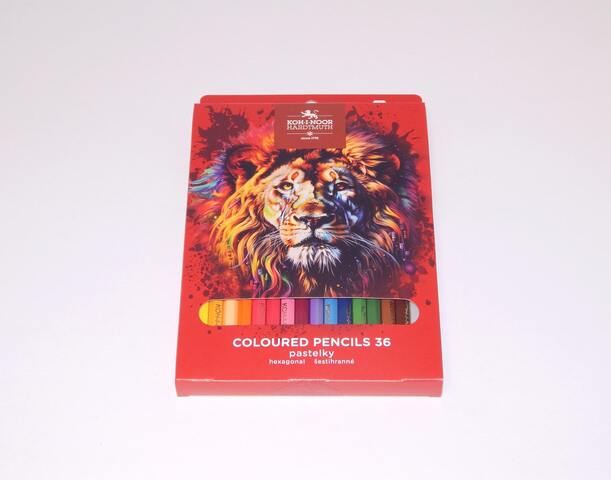 Pastelky 3555/36 LEV ČERVENÝ dlouhé