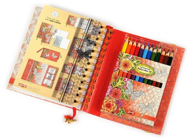 omalovánkový diář  + pastelky 3832 12ks