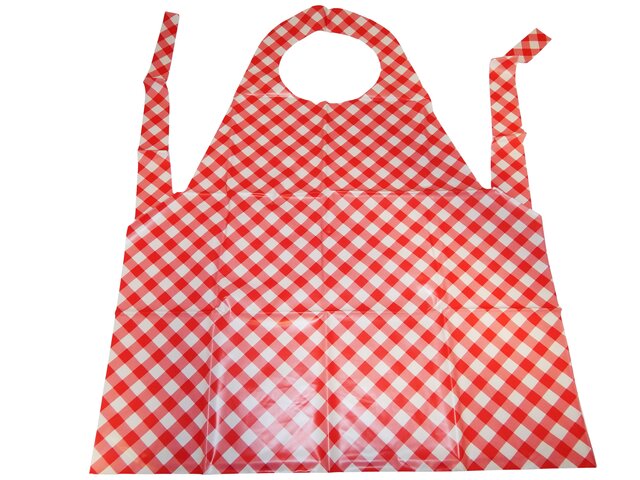 Zástěra na výtvar. vých. 331211 červená kostka