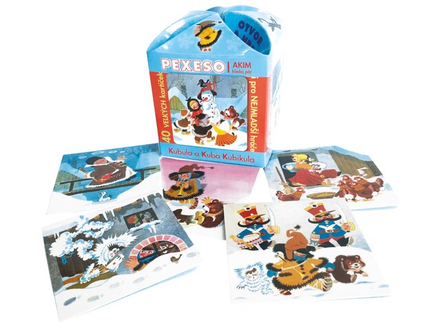 Pexeso v ozdobné maxi krabičce Kubula a Kuba Kubikula
