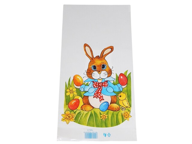 Sáček velikonoční  20x40 cm  Zajíc s mašlí