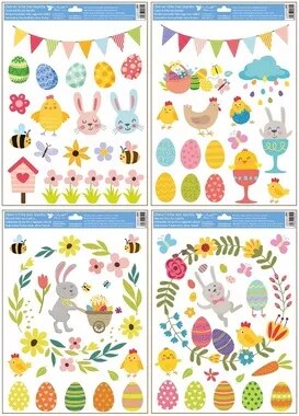 Okenní folie s glitry Velikonoce (6898)