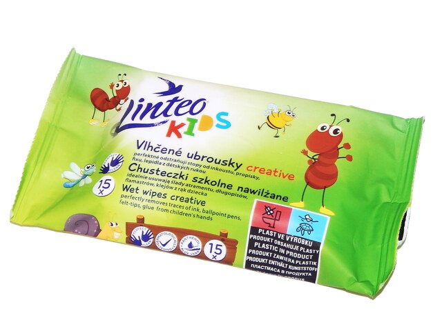 Ubrousky Linteo školní vlhčené 15ks