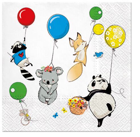 Ubrousky PAW Decor – Zvířátka s balónky (20Ks) - SDL124100