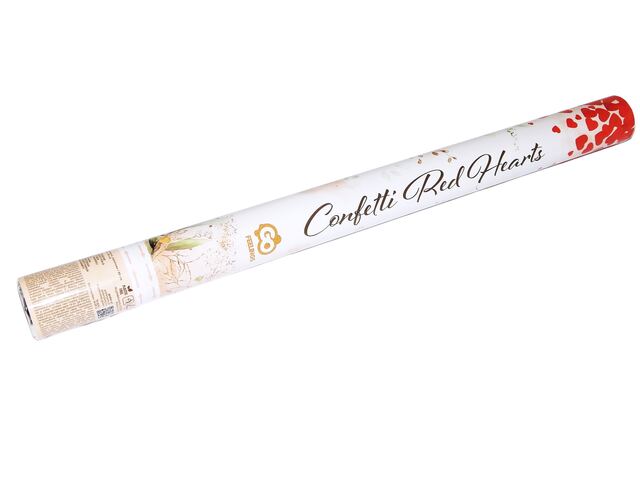 Konfety vystřelovací červené srdce 60cm / 407020