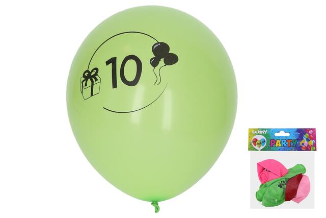 Balónek nafukovací 30 cm - číslo "10", 5ks  (W025459)
