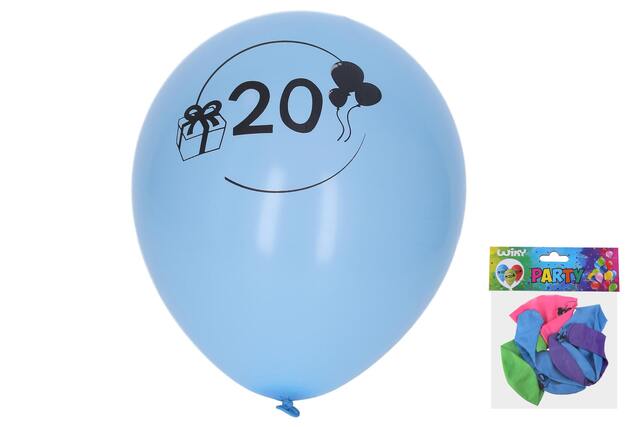 Balónek nafukovací 30 cm - číslo "20", 5ks  (W025461)