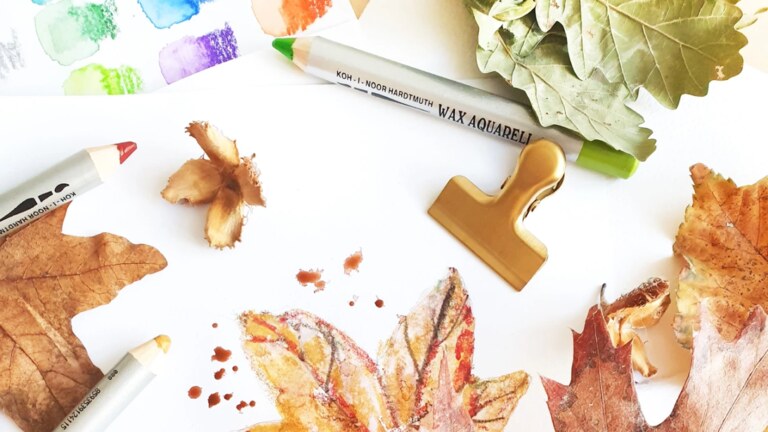 Podzimní kresba s Wax Aquarell Podzimní kresba s Wax Aquarell